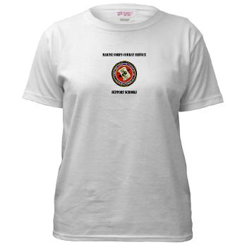 MCCSSS - A01 - 04 - Marine Corps Combat Service Support Schools with Text - Women's T-Shirt