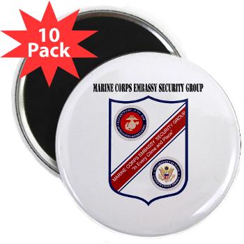 MCESG - M01 - 01 - Marine Corps Embassy Security Group with Text - 2.25" Magnet (10 pack) - Click Image to Close