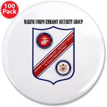 MCESG - M01 - 01 - Marine Corps Embassy Security Group with Text - 3.5" Button (100 pack)