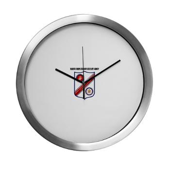 MCESG - M01 - 03 - Marine Corps Embassy Security Group with Text - Modern Wall Clock