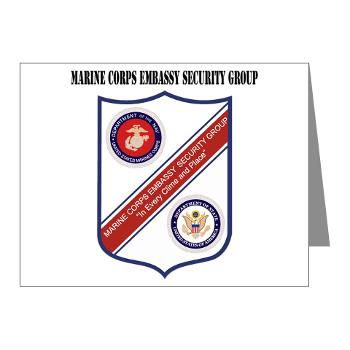 MCESG - M01 - 02 - Marine Corps Embassy Security Group with Text - Note Cards (Pk of 20) - Click Image to Close