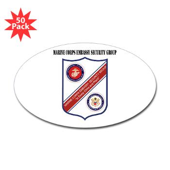 MCESG - M01 - 01 - Marine Corps Embassy Security Group with Text - Sticker (Oval 50 pk)