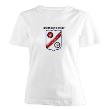 MCESG - A01 - 04 - Marine Corps Embassy Security Group with Text - Women's V-Neck T-Shirt