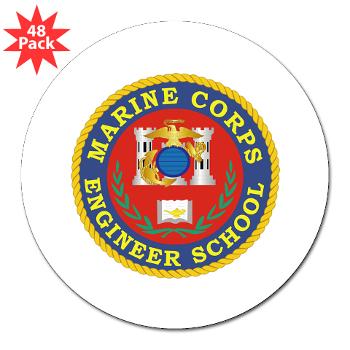 MCES - M01 - 01 - Marine Corps Engineer School - 3" Lapel Sticker (48 pk)
