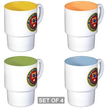 MCES - M01 - 03 - Marine Corps Engineer School - Stackable Mug Set (4 mugs) - Click Image to Close