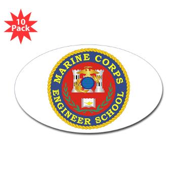 MCES - M01 - 01 - Marine Corps Engineer School - Sticker (Oval 10 pk) - Click Image to Close