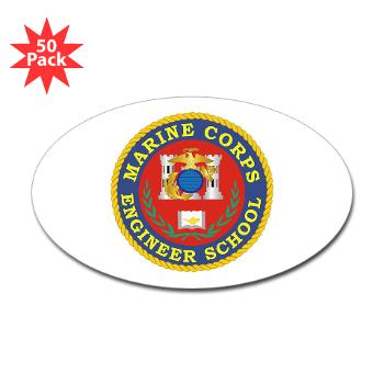MCES - M01 - 01 - Marine Corps Engineer School - Sticker (Oval 50 pk)