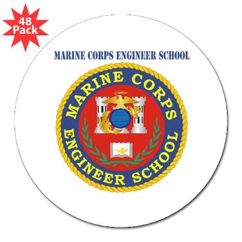 MCES - M01 - 01 - Marine Corps Engineer School with Text - 3" Lapel Sticker (48 pk) - Click Image to Close