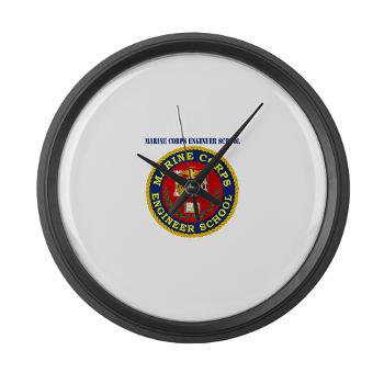 MCES - M01 - 03 - Marine Corps Engineer School with Text - Large Wall Clock