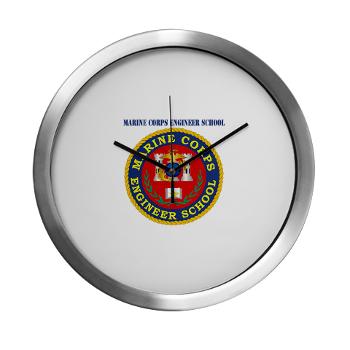 MCES - M01 - 03 - Marine Corps Engineer School with Text - Modern Wall Clock