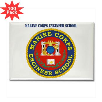 MCES - M01 - 01 - Marine Corps Engineer School with Text - Rectangle Magnet (100 pack)