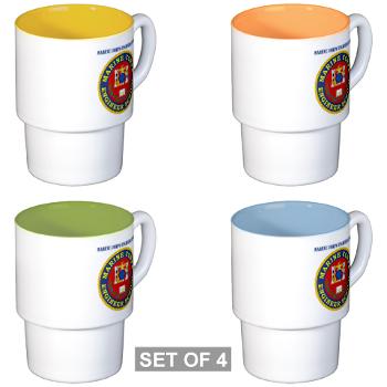MCES - M01 - 03 - Marine Corps Engineer School with Text - Stackable Mug Set (4 mugs) - Click Image to Close
