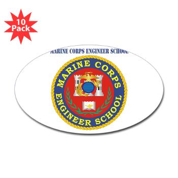 MCES - M01 - 01 - Marine Corps Engineer School with Text - Sticker (Oval 10 pk)