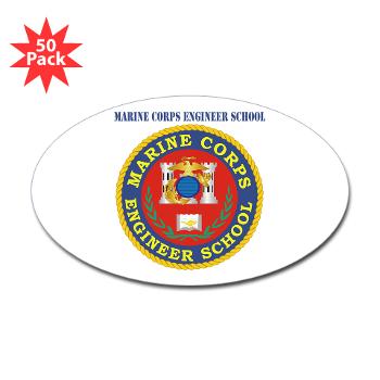 MCES - M01 - 01 - Marine Corps Engineer School with Text - Sticker (Oval 50 pk)