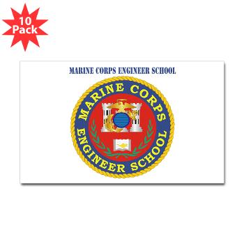 MCES - M01 - 01 - Marine Corps Engineer School with Text - Sticker (Rectangle 10 pk)
