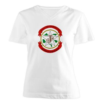 MCIE - A01 - 04 - Marine Corps Installations East - Women's V-Neck T-Shirt