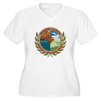 MCIW - A01 - 04 - Marine Corps Installations West - Women's V-Neck T-Shirt - Click Image to Close
