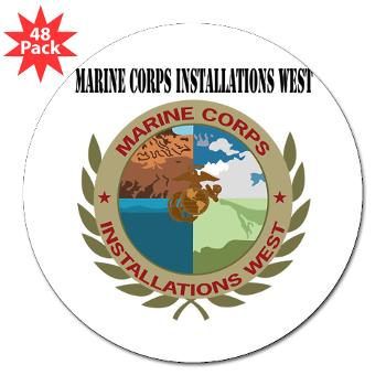 MCIW - M01 - 01 - Marine Corps Installations West with Text - 3" Lapel Sticker (48 pk)