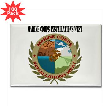 MCIW - M01 - 01 - Marine Corps Installations West with Text - Rectangle Magnet (100 pack)
