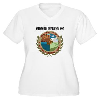 MCIW - A01 - 04 - Marine Corps Installations West with Text - Women's V-Neck T-Shirt