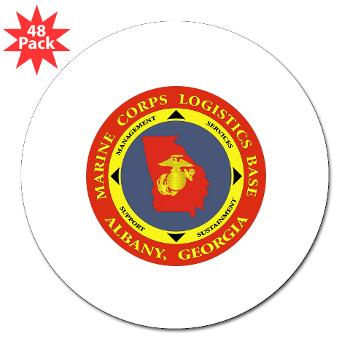 MCLBA - M01 - 01 - Marine Corps Logistics Base Albany - 3" Lapel Sticker (48 pk) - Click Image to Close