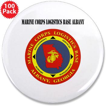 MCLBA - M01 - 01 - Marine Corps Logistics Base Albany with Text - 3.5" Button (100 pack)
