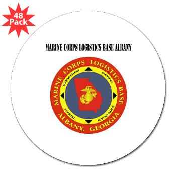 MCLBA - M01 - 01 - Marine Corps Logistics Base Albany with Text - 3" Lapel Sticker (48 pk)