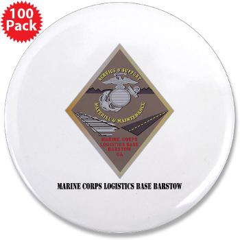 MCLBB - M01 - 01 - Marine Corps Logistics Base Barstow with Text - 3.5" Button (100 pack) - Click Image to Close