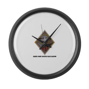 MCLBB - M01 - 03 - Marine Corps Logistics Base Barstow with Text - Large Wall Clock