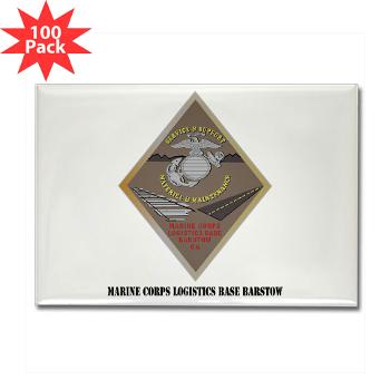 MCLBB - M01 - 01 - Marine Corps Logistics Base Barstow with Text - Rectangle Magnet (100 pack) - Click Image to Close