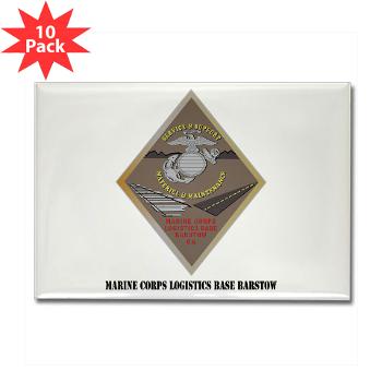 MCLBB - M01 - 01 - Marine Corps Logistics Base Barstow with Text - Rectangle Magnet (10 pack) - Click Image to Close