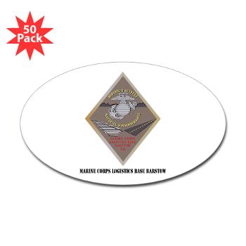 MCLBB - M01 - 01 - Marine Corps Logistics Base Barstow with Text - Sticker (Oval 50 pk) - Click Image to Close