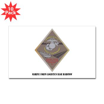 MCLBB - M01 - 01 - Marine Corps Logistics Base Barstow with Text - Sticker (Rectangle 10 pk) - Click Image to Close