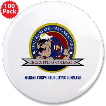MCRC - M01 - 01 - Marine Corps Recruiting Command with Text - 3.5" Button (100 pack)