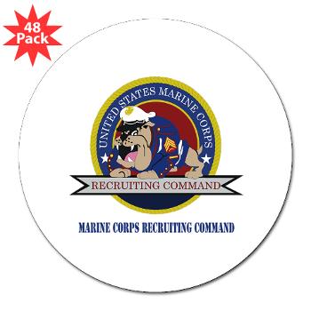 MCRC - M01 - 01 - Marine Corps Recruiting Command with Text - 3" Lapel Sticker (48 pk)