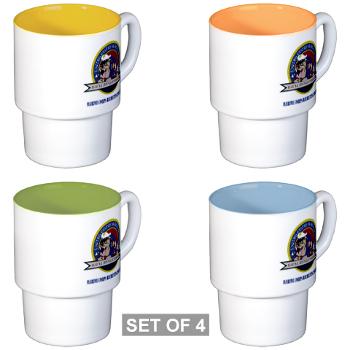 MCRC - M01 - 03 - Marine Corps Recruiting Command with Text - Stackable Mug Set (4 mugs)
