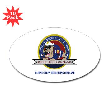 MCRC - M01 - 01 - Marine Corps Recruiting Command with Text - Sticker (Oval 10 pk)