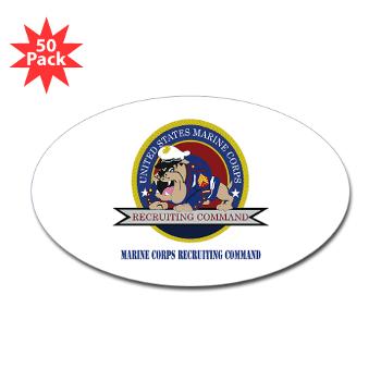 MCRC - M01 - 01 - Marine Corps Recruiting Command with Text - Sticker (Oval 50 pk)