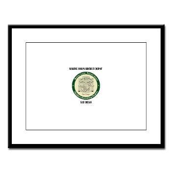 MCRDSD - M01 - 02 - Marine Corps Recruit Depot San Diego with Text - Large Framed Print
