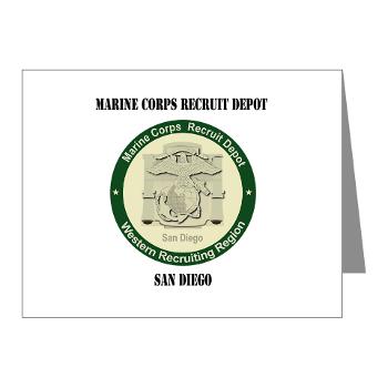MCRDSD - M01 - 02 - Marine Corps Recruit Depot San Diego with Text - Note Cards (Pk of 20) - Click Image to Close