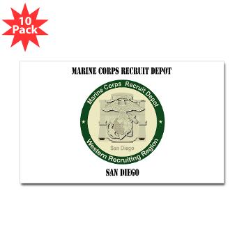 MCRDSD - M01 - 01 - Marine Corps Recruit Depot San Diego with Text - Sticker (Rectangle 10 pk) - Click Image to Close
