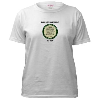 MCRDSD - A01 - 04 - Marine Corps Recruit Depot San Diego with Text - Women's T-Shirt - Click Image to Close