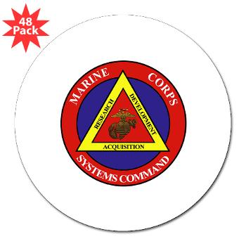 Marine Corps Systems Command - 3" Lapel Sticker (48 pk) - Click Image to Close