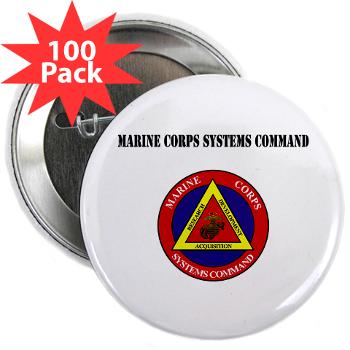 Marine Corps Systems Command With Text - 2.25" Button (100 pack) - Click Image to Close