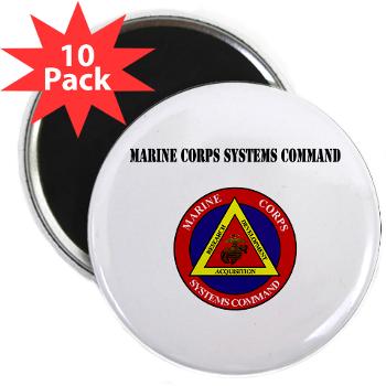 Marine Corps Systems Command With Text - 2.25" Magnet (10 pack) - Click Image to Close
