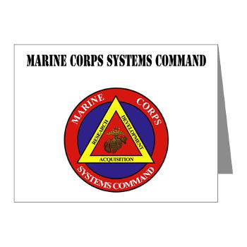 Marine Corps Systems Command With Text - Note Cards (Pk of 20)