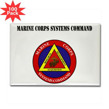 Marine Corps Systems Command With Text - Rectangle Magnet (100 pack)