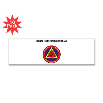 Marine Corps Systems Command With Text - Sticker (Bumper 10 pk)