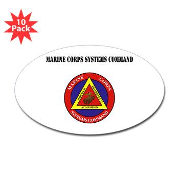 Marine Corps Systems Command With Text - Sticker (Oval 10 pk)