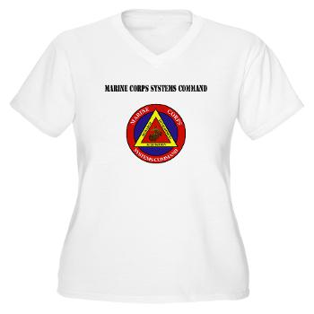 Marine Corps Systems Command With Text - Women's V-Neck T-Shirt